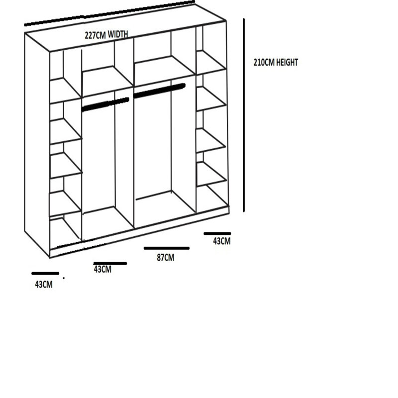 Harmindur 4 Door Manufactured Wood Wardrobe, 82.68" H x 89.37" W x 25.2" D