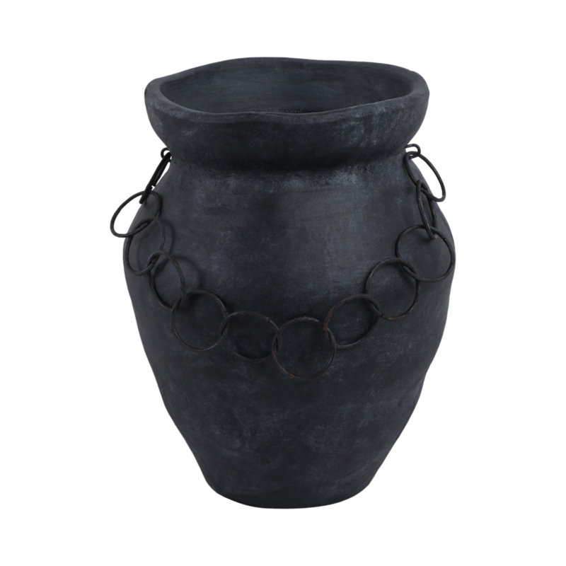 Handmade Clay Table Vase, 12" H x 10" W x 10" D