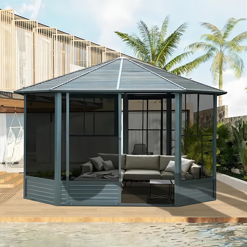 13 Ft. W x 13 Ft. D Metal Patio Gazebo