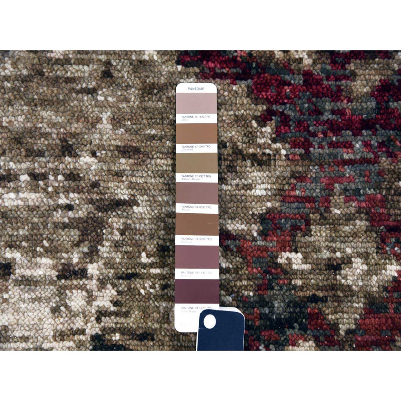 Tapis vert en laine nouée à la main 9 pi 1 po x 11 pi 10 po Zhalastrian Mahal C74AABD8D5FF4AAC847203AA9B46554F