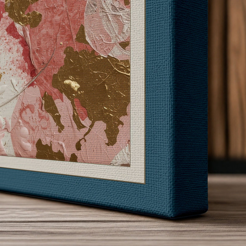 Drifting Forms Abstract - Wrapped Canvas, 18x12 - 45.7 x 30.5 cm, Teal Border