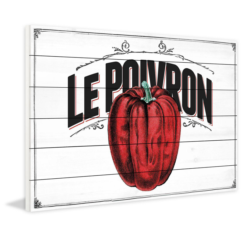French Produce Pepper - Reproduction de publicité sur toile tendue, H 40 po x l 60 po x 1,5 po