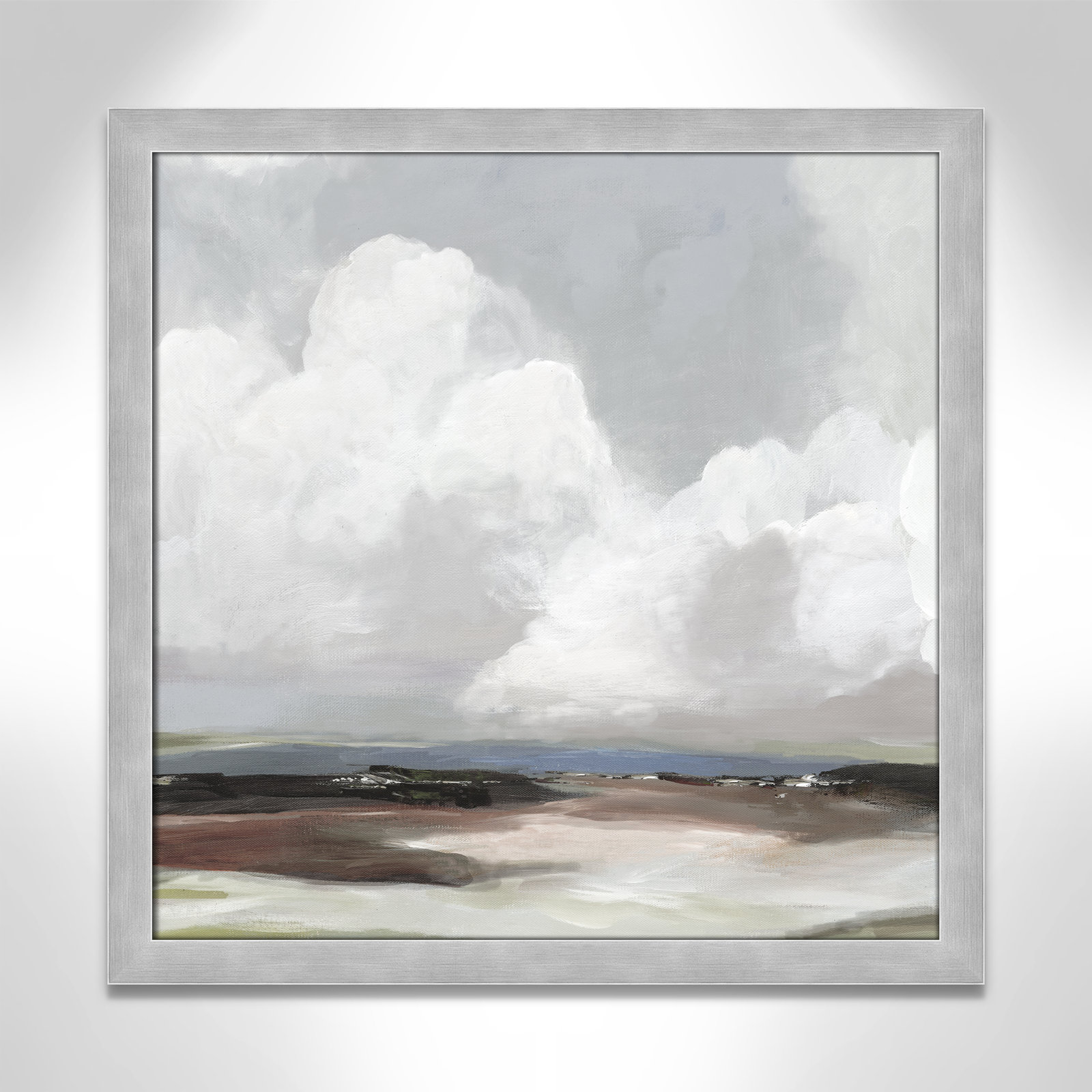 Avron "Morning Air" Painting, 24.5" H x 24.5" W x 1.12" D, Matte Silver Framed