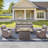 4 Pieces Patio Furniture Set, Outdoor Wicker Sofa Couch With Swivel Chairs 41" Fire Pit Table, All Weather High Back Modern Conversation Sets-1356351835-1356351832