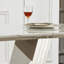 Table de salle à manger en marbre pour 6 personnes, table de salle à manger rectangulaire en faux marbre 70 po avec base en acier inoxydable à finition miroir, table de cuisine moderne en marbre de grande taille (argent, gris)-958804240-958804247