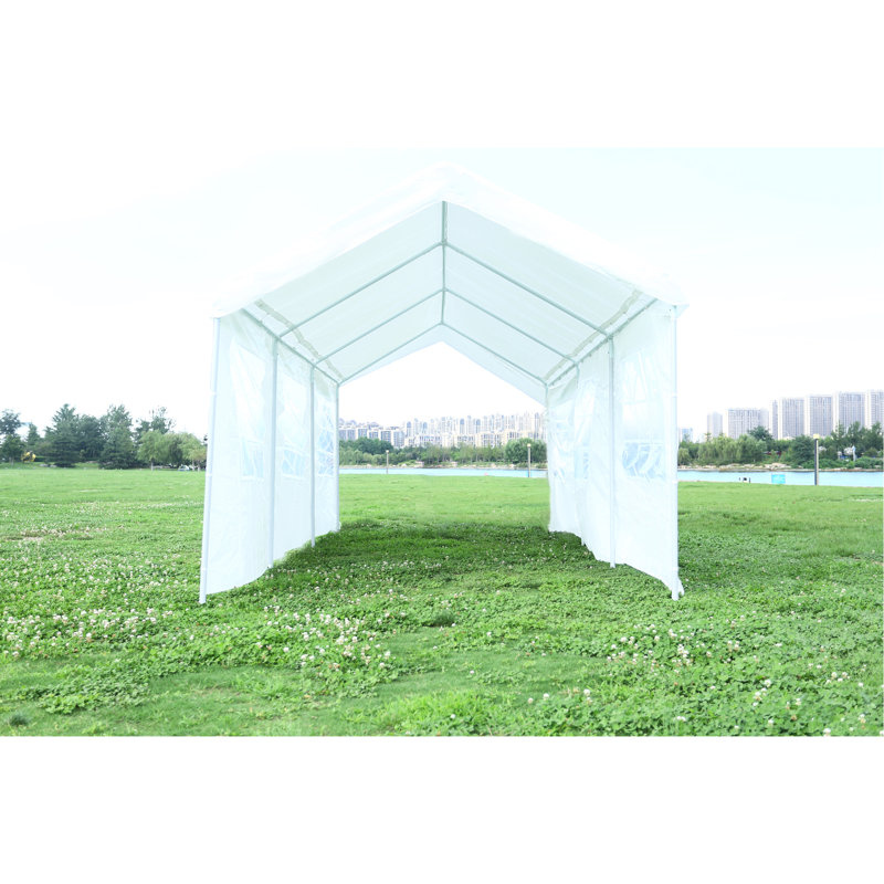 10'X20' Heavy Duty Car Shelter Gazebo - Triangular Structure & Grounding Rods, Removable Windows, Waterproof Corrosion