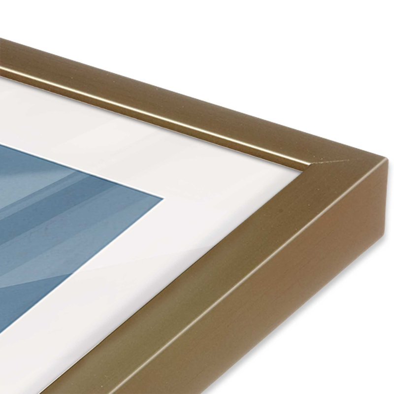 Twilight Stripes, ensemble de 2 reproductions sur papier mat d'archives dans un cadre, Or brossé, H 21,25 po x l 17,25 po