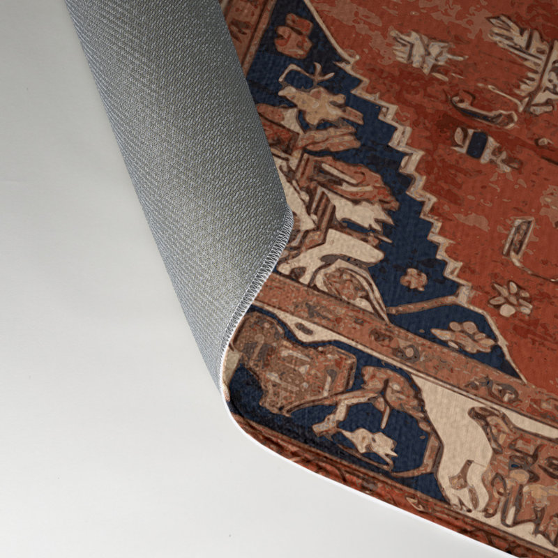 Tapis d'intérieur et d'extérieur brun Persian, Rectangle 5 pi x 7 pi