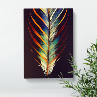 Feather Of Colour No.6 - Wrapped Canvas