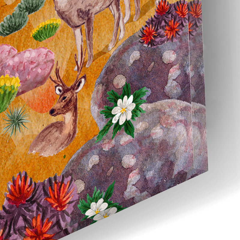  «Out West» par Gale Pitt, art mural en verre acrylique, 16 po x 12 po, H 12 po x l 16 po