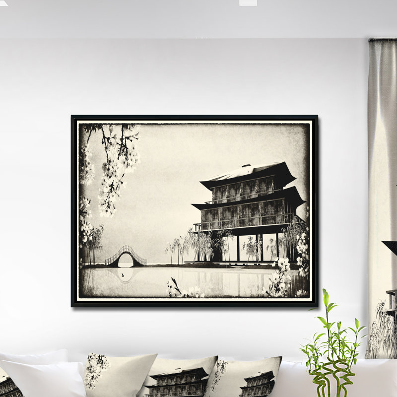 «Chinese Ink Paint», impression, H 16 po x l 32 po x P 1 po, Toile sur cadre