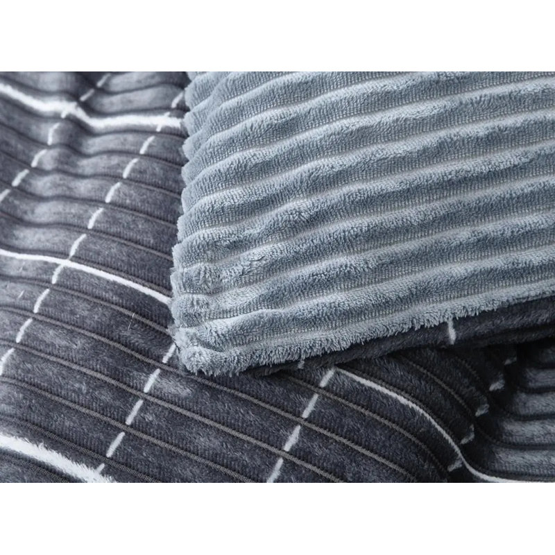 Polyester Striped Bedspread with Pillowcases, King Bedspread + 2 Standard Pillowcases