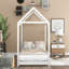 Lit simple pour enfants en bois, structure en bois de pin, hauteur basse, conception amusante et amusante, assemblage facile, blanc