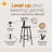 Felix  Steel Stool with Backrest,  Assembly Ready-99372967-99372966-99372968