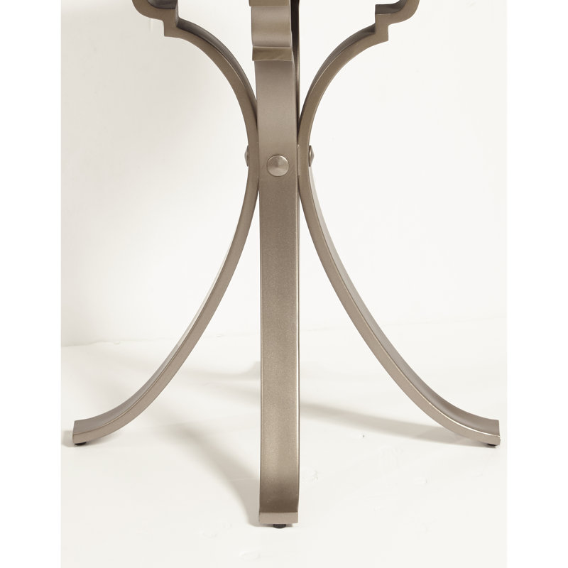 Round Onyx Stone and Gold Metal Accent Table