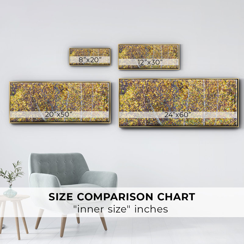 Tree Panorama III- Framed Canvas, 24" H x 60" W