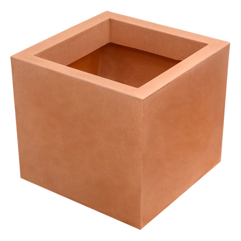 Wandie Green Polyethylene Pot Planter, Terracota, 14.2" H x 15.7" W x 15.7" D