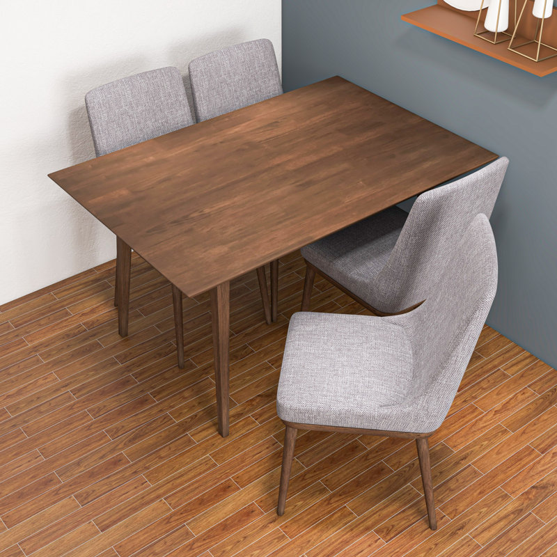 Kenzell 4 - Person Solid Wood Solid Wood Top Four Leg Dining Set