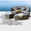 Ensemble de conversation près de la piscine, ensemble de mobilier modulaire de patio, lit de jour rond en rotin 4 pièces