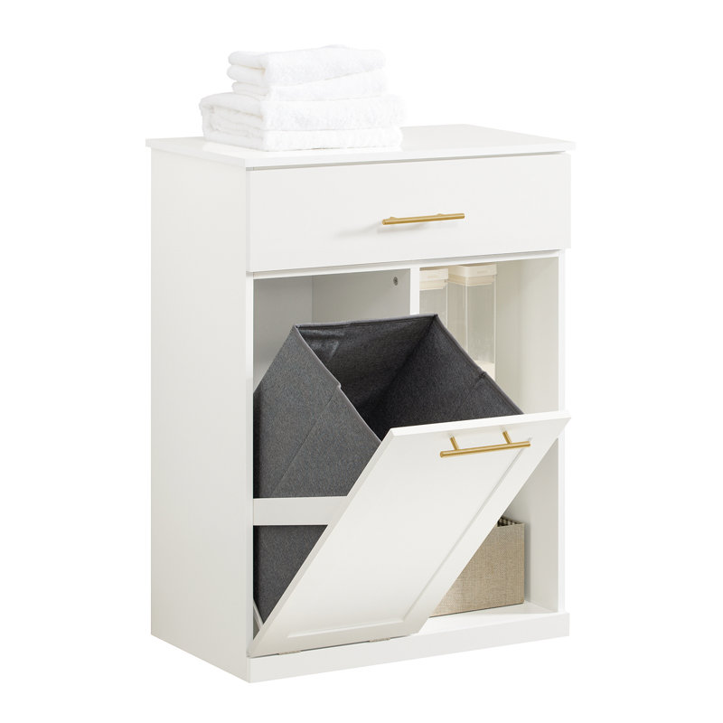 Wood Cabinet Laundry Hamper with Handles