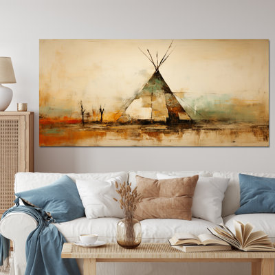 «Yellow Native Tent Rhythms Collage I», art sur toile
