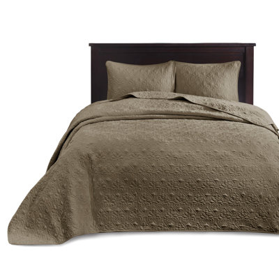 King Reversible Bedspread - Pre-Washed For Durability And Softness 2 Shams Hygienic Odor- Bedding Surface Longevity Experience