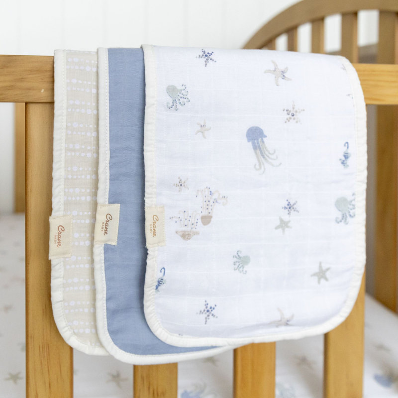 Cove 3-pc. Baby Burp Cloth Set (ocean)