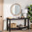 Wooden Farmhouse Round Wall Mirror