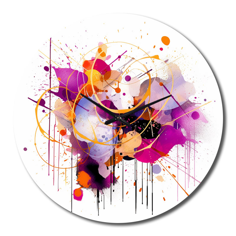 Horloge murale mauve et orange, Grand