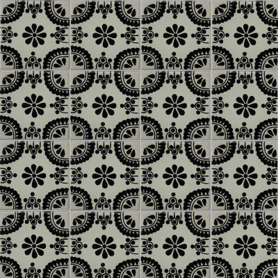 6" x 6" 4pcs TalaMex Black Madrid Talavera Mexican Tile