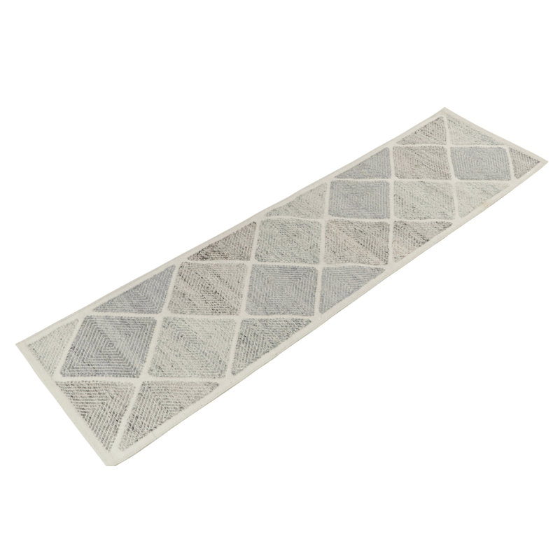 Scandinavian Wool Geometric Area Rug, Runner 2'6" x 10'