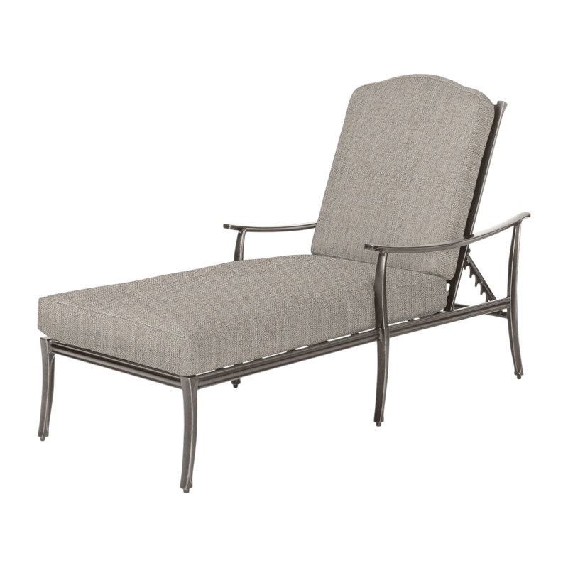 Edge Chaise Lounge Frame with Sunbrella Cushions, Midnight Gold, Cast Ash Sunbrella® Plainweave