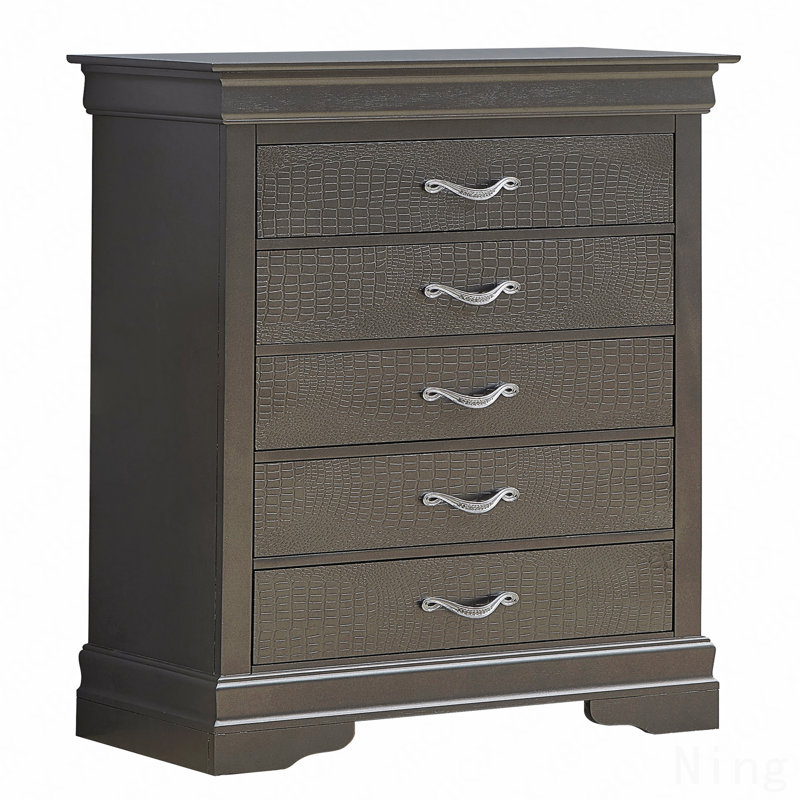 Commode noire élégante en métal transitionnel, Taupe