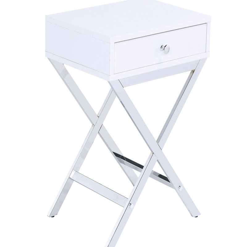 Table d'appoint moderne blanche et rectangulaire pour le style maison + avec un tiroir pratique