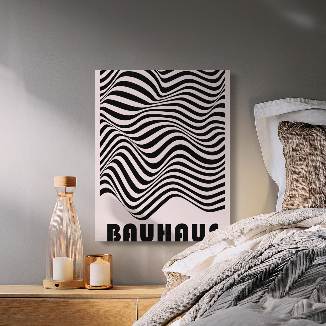Bauhaus Canvas Wall Art, Black and White Abstract Art Print, Modern Home Decor, Ready to Hang Canvas, Gallery Wrapped Canvas