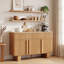 Buffet/crédence à 3 portes cannelées, 120 cm de large, tablette réglable-574650787-764972673