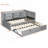 Twin Size Upholstered Daybed With Trundle, Storage Shelves, USB & Outlet-1534425254