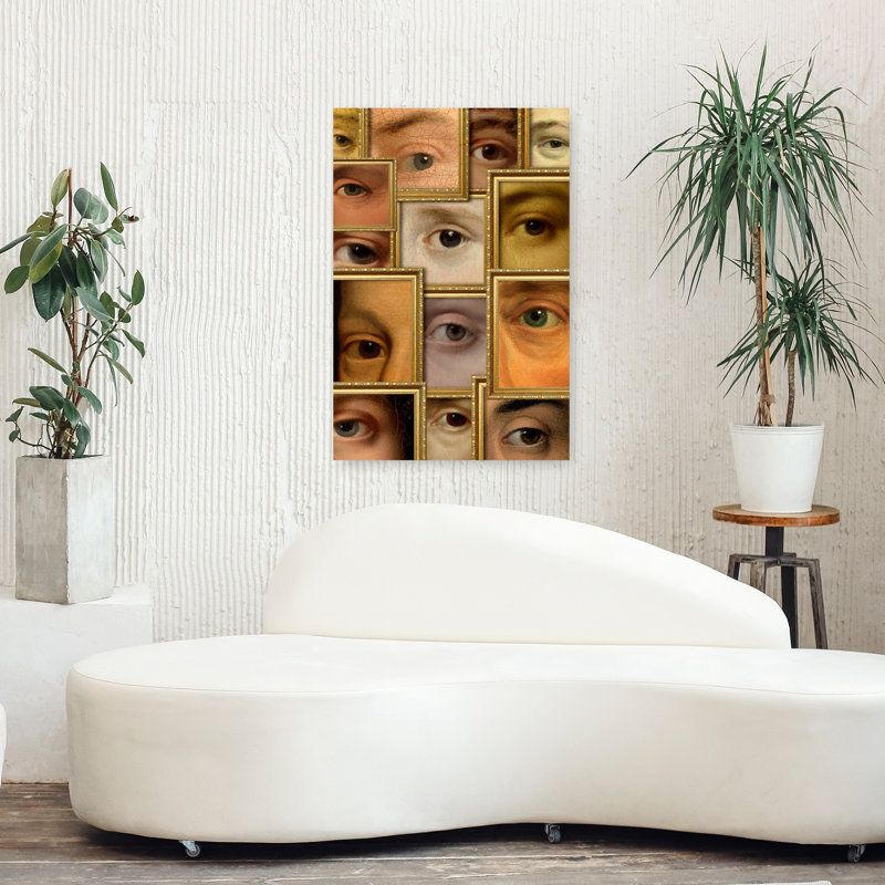 Framed Eyes Collection Abstract Contemporary Wall Art Print 1 Piece Wrapped Canvas Wall Art, 91.44cm H x 60.96cm W