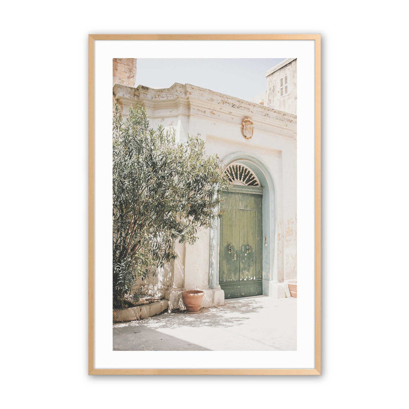 Imprimé secret Garden Gate, Érable brut encadré, H 15 po x l 12 po x P 1,25 po