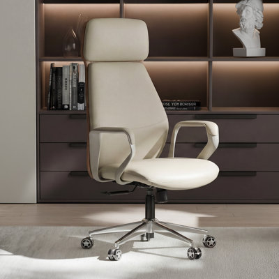 Chaise de bureau moderne et ergonomique en similicuir inclinable avec appui-tête