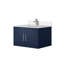 Meuble-lavabo bleu marine 30 po X P 22 po D, plateau en marbre de culture et robinet