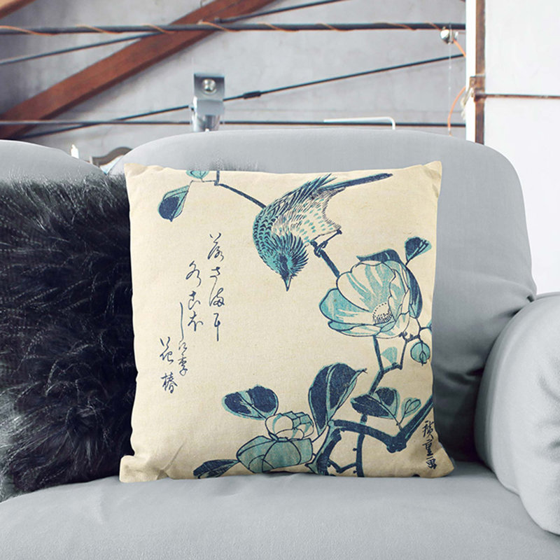 Floral Square Throw Cushion, 40cm H x 40cm W x 15cm D
