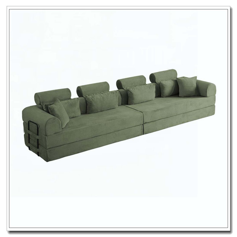 Canapé modulaire en L, Vert grisâtre