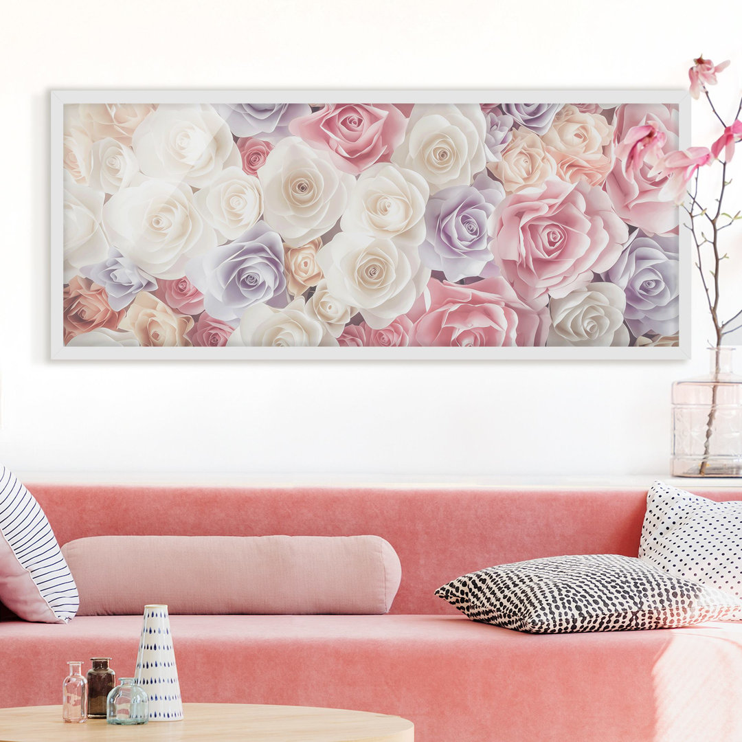 Gerahmtes Poster Pastel Paper Art Roses