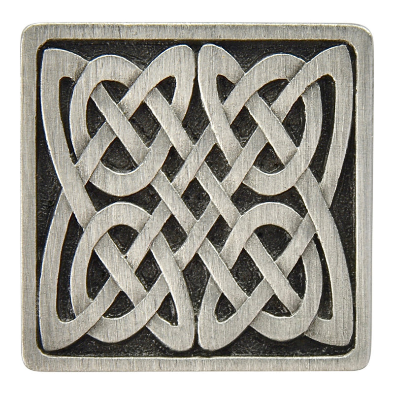 Jewel Square Knob, Antique Pewter