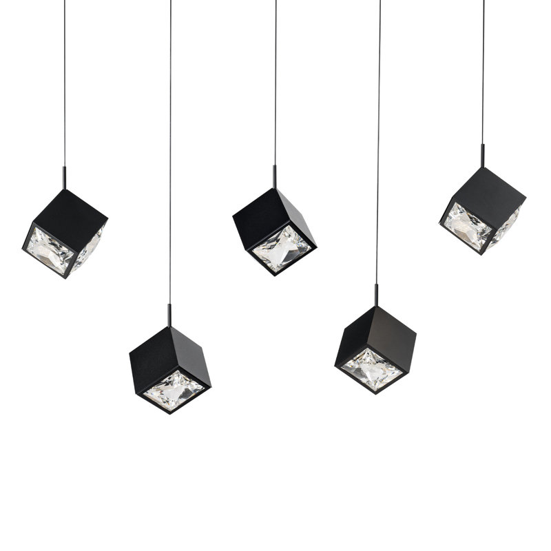 Ice Cube 5 - Light Linear Pendant, Black