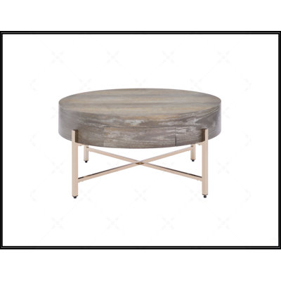 Table basse brun clair et champagne
