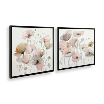 Blush Meadow Blooms, ensemble de 2 impressions