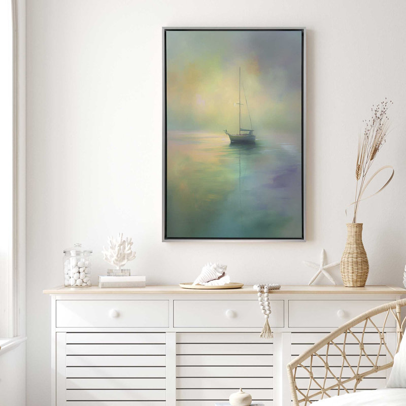 Guider Light V1 par Golden Glow Interiors, Cadre flottant en chrome poli, H 50 po x l 34 po x P 1,75 po