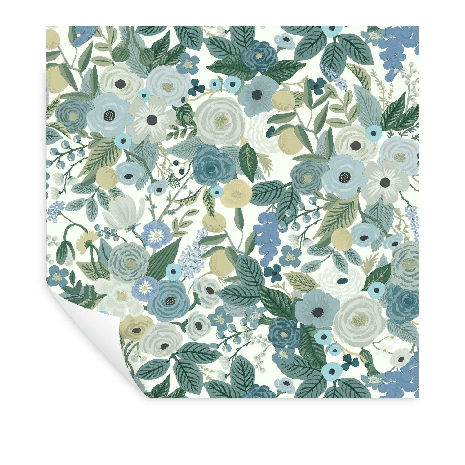 Rifle Paper Co. Garden Party Self-Adhesive Wallpaper, Blue